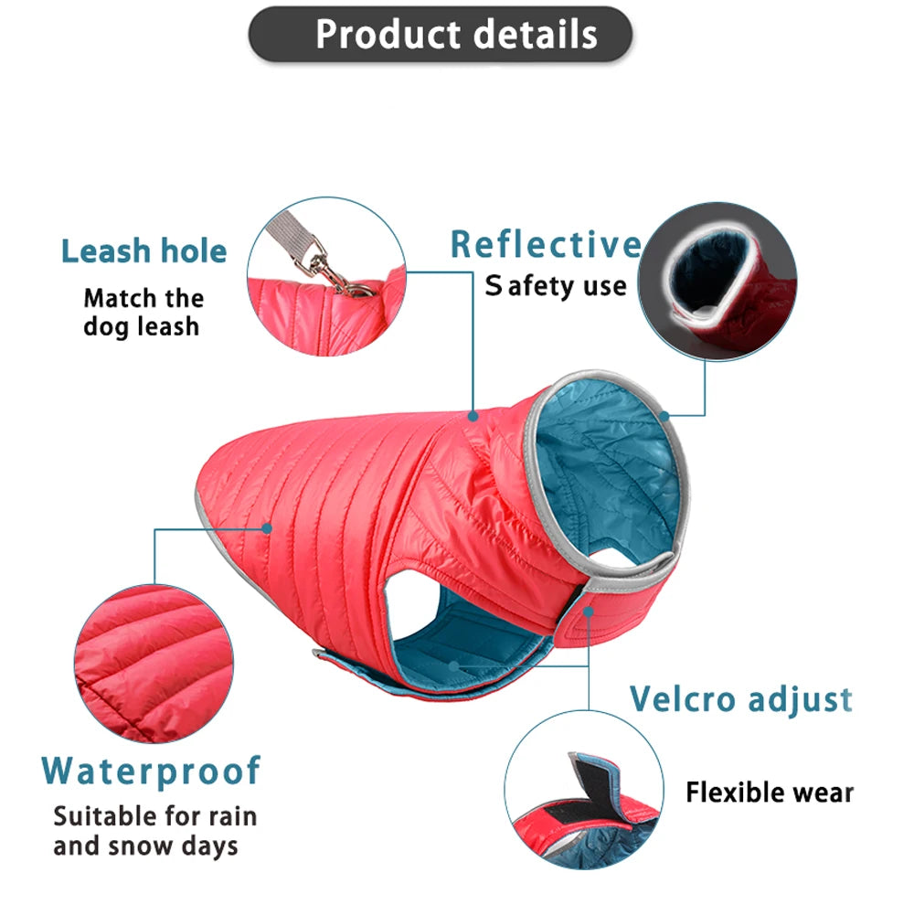 Reversible Pet Dog Clothes Waterproof Winter Warm Coat Both Sides Down Jacket For Small Medium Dogs Schnauzer Pet Puppy Clothing