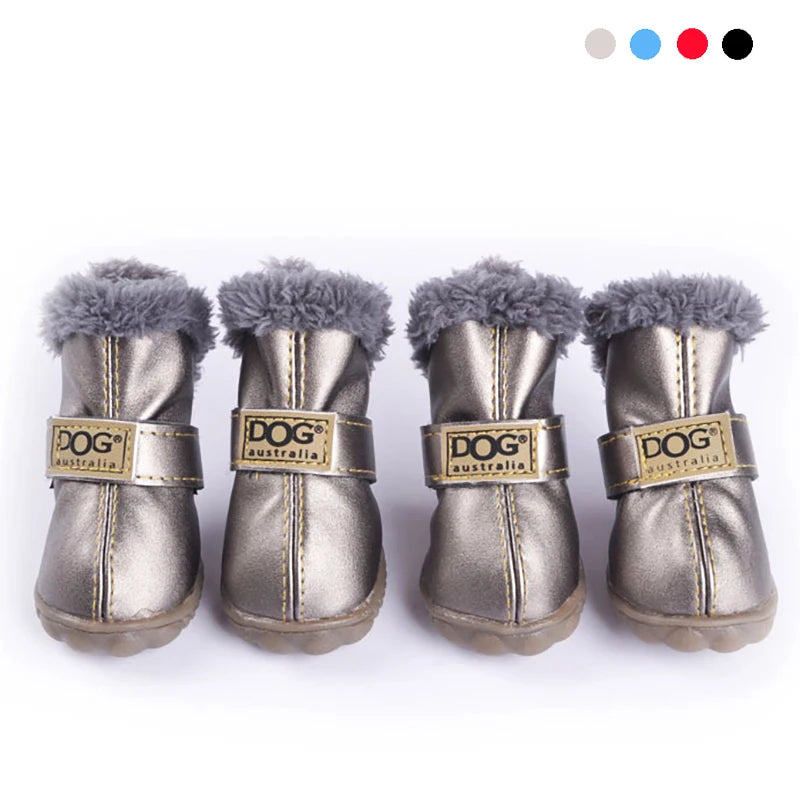 Pet Dog Shoes Winter Super Warm 4pcs/set Dog's Boots Cotton Anti Slip Shoes for Small Pet Product Chihuahua Waterproof
