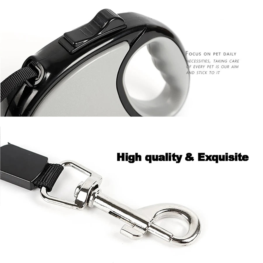 New Retractable Pet Dog Leash 3m 5m Automatic Durable Nylon Dog Lead Extending Puppy Walking Running Leads For Small Medium Dogs