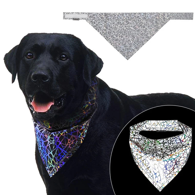Pet Reflective Bandana High Visibility Dog Scarf Colorful Safety Neckerchief for dogs cats Coleira Cachorro Mascotas Perro Cani