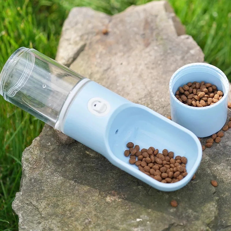 Portable Pet Water Bottle with Food Container 2 in 1 Pet Travel Bowl Puppy Dog Cat Outdoor Drinking Bottle Food Dispenser Feeder