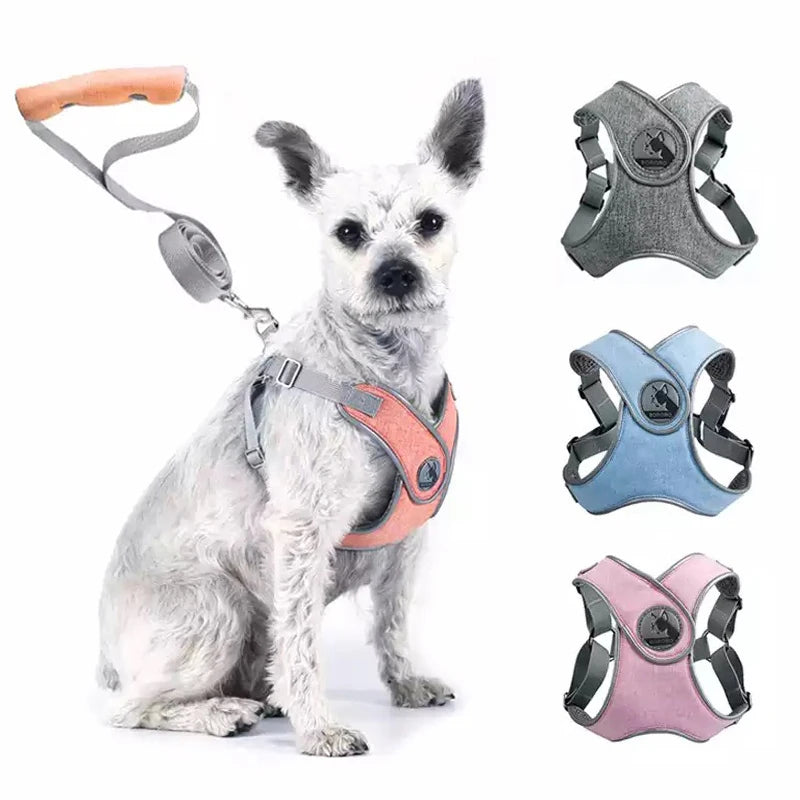 Reflective Dog Harness And Leash Set Pet Puppies Cat Vest Harness Dog Soft Breathable Mesh Chest Strap for Small Medium Dogs