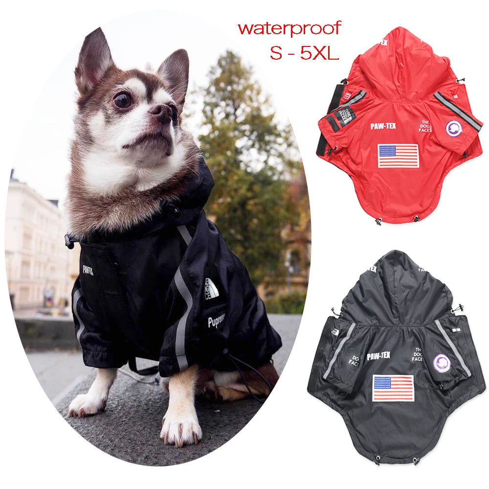 Pet Dog Waterproof Coat Dog Raincoat Reflective Dog Outdoor Clothes Hooded Jacket for Small Medium Large Dog Pet Supplies