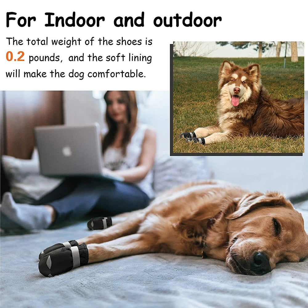 Pet Dog Shoes For Sports Mountain Wearable For Pets PVC Soles Waterproof Reflective Dog Boots Perfect for Small Medium Large Dog