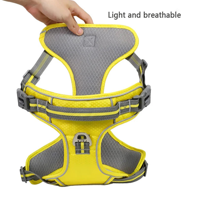 Reflective Nylon Pet Dog Harness Dog Padded Vest Adjustable Chest Strap Safety Lead All Weathers For large medium small Dogs