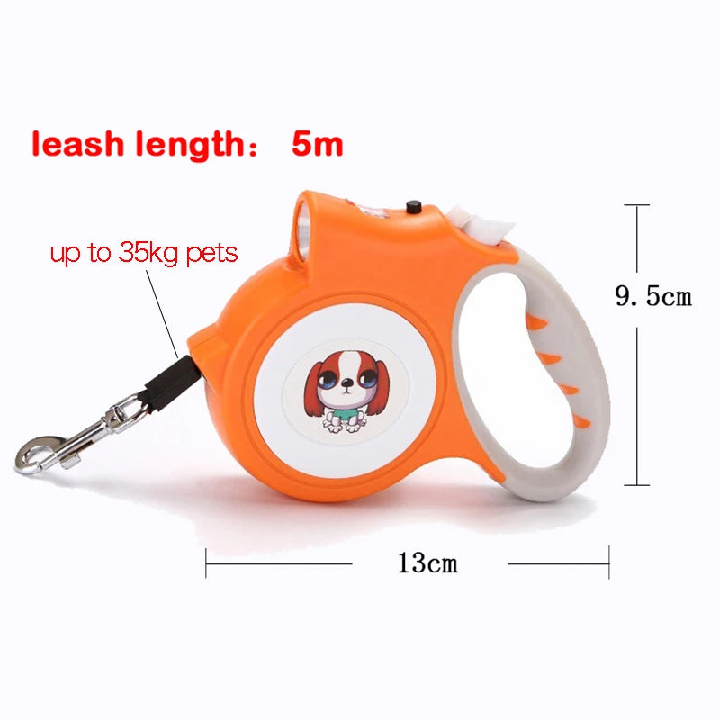 Retractable Dog Leash with LED Flashlight Detachable Dog Puppy Cat Traction Rope Belt Dog Leash For Dogs
