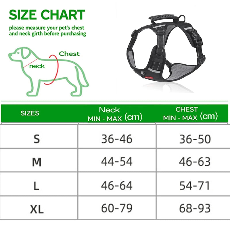 Pet Dog Harness No Pull Fabric Breathable and Reflective Soft Chest Strap Vest Harness with Handle For Small Medium Large Dogs