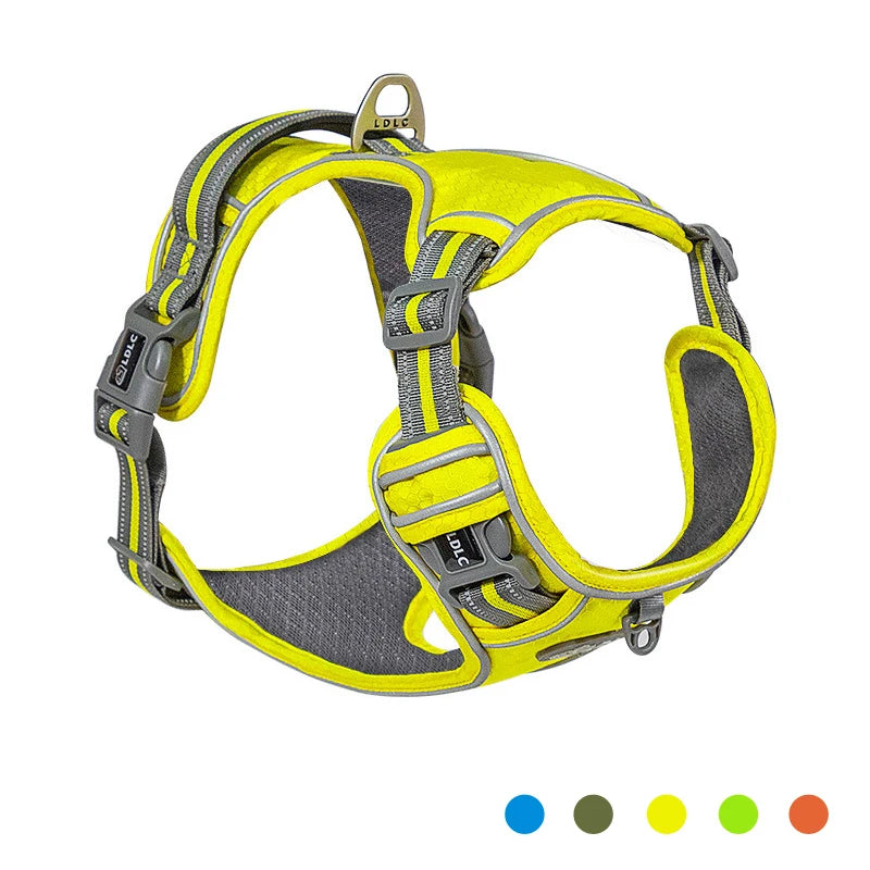 Reflective Nylon Pet Dog Harness Dog Padded Vest Adjustable Chest Strap Safety Lead All Weathers For large medium small Dogs