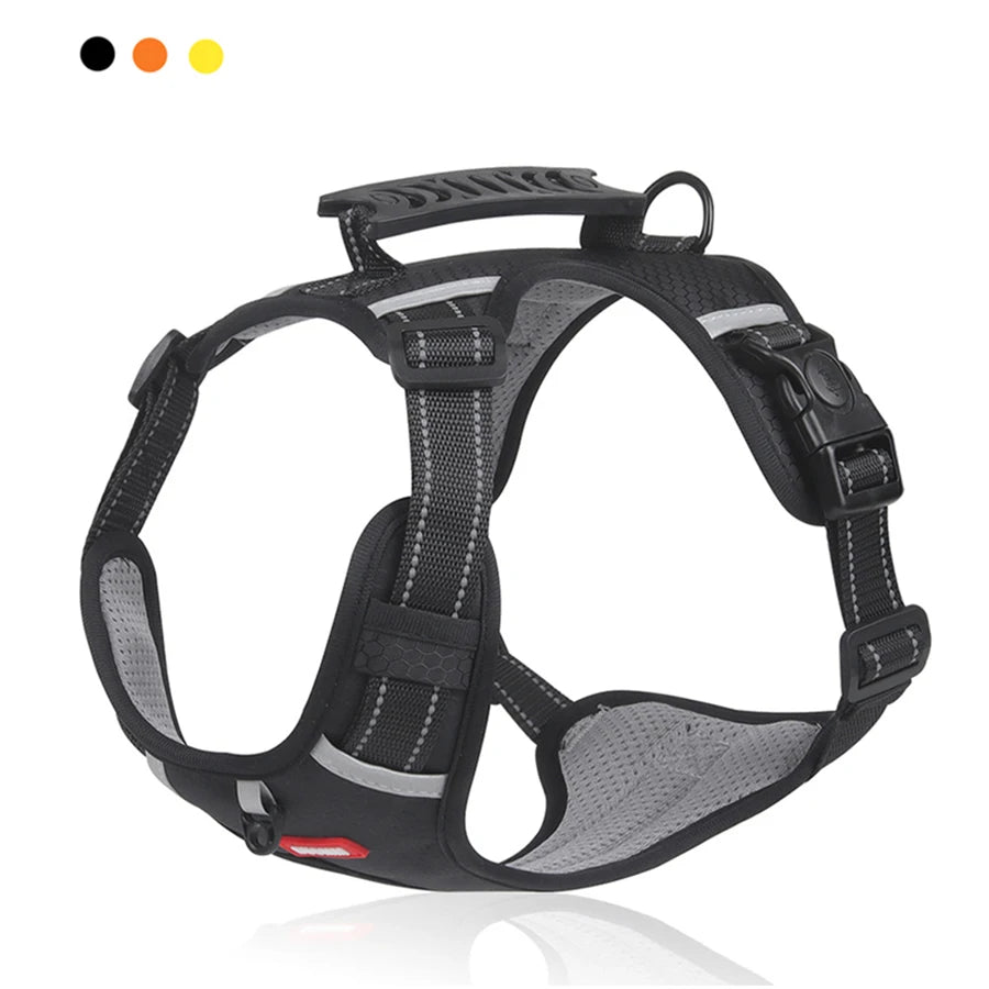 Pet Dog Harness No Pull Fabric Breathable and Reflective Soft Chest Strap Vest Harness with Handle For Small Medium Large Dogs