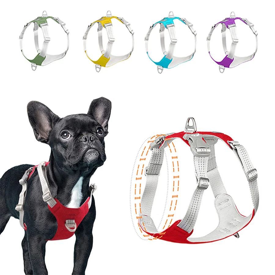 Padded Pet Dog Harness No Pull Dog Reflective Chest Strap Belt Vest Adjustable Outdoor Training Protective Harness