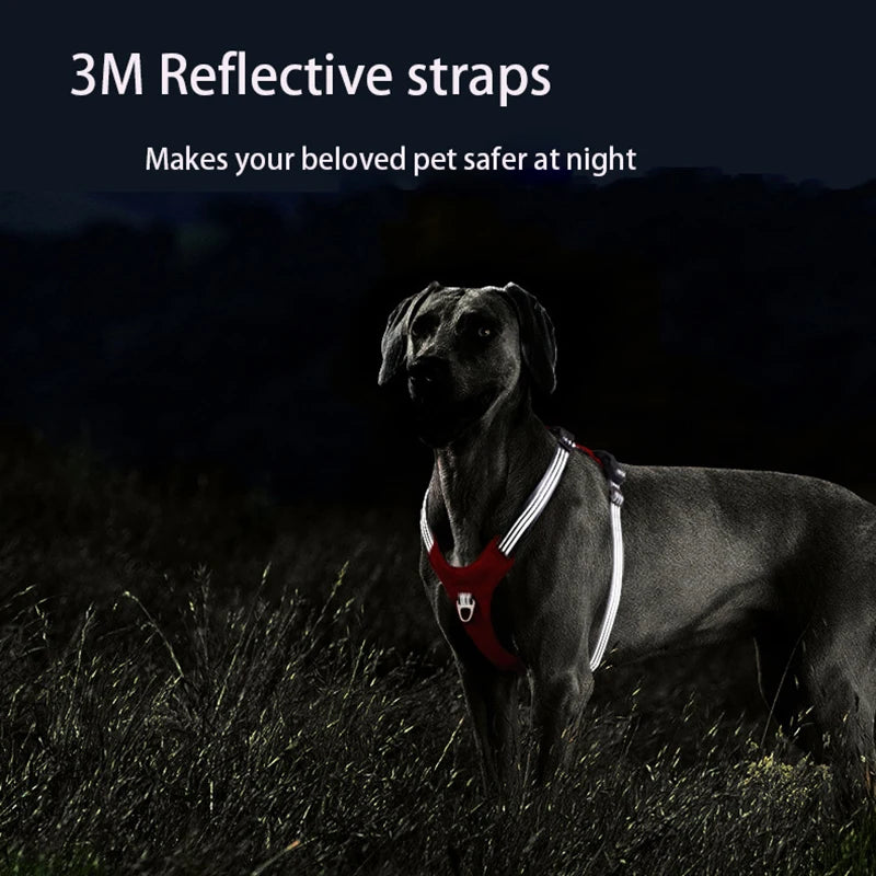 Padded Pet Dog Harness No Pull Dog Reflective Chest Strap Belt Vest Adjustable Outdoor Training Protective Harness