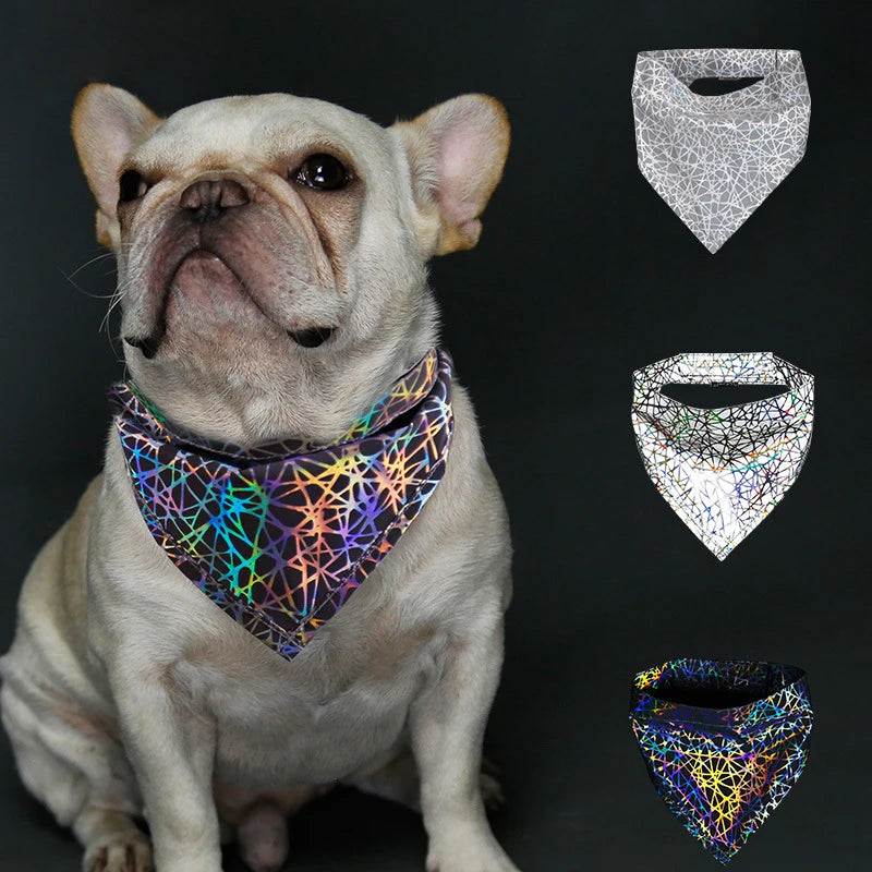 Pet Reflective Bandana High Visibility Dog Scarf Colorful Safety Neckerchief for dogs cats Coleira Cachorro Mascotas Perro Cani