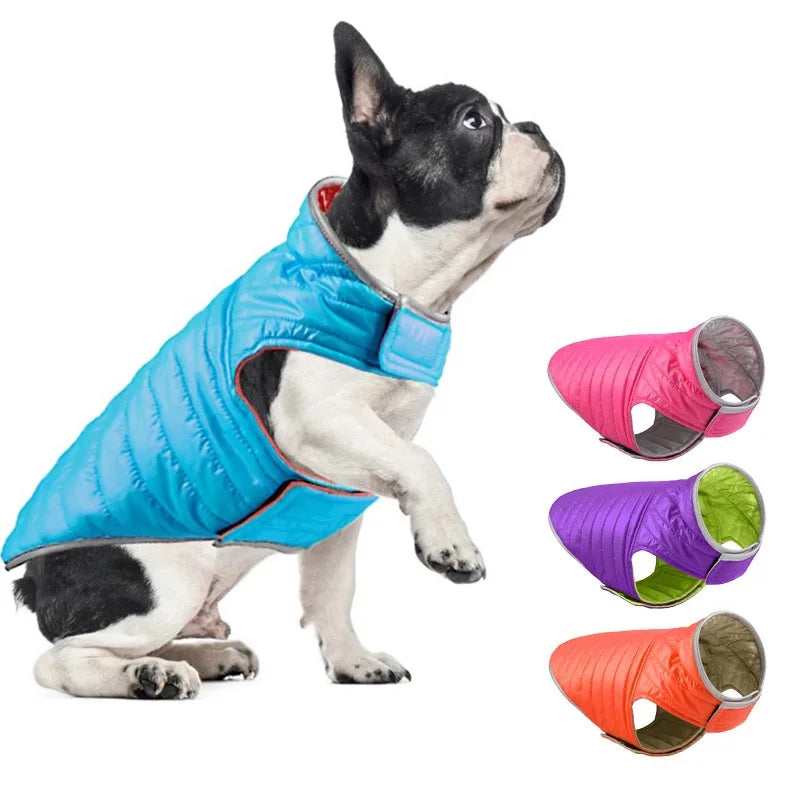 Reversible Pet Dog Clothes Waterproof Winter Warm Coat Both Sides Down Jacket For Small Medium Dogs Schnauzer Pet Puppy Clothing