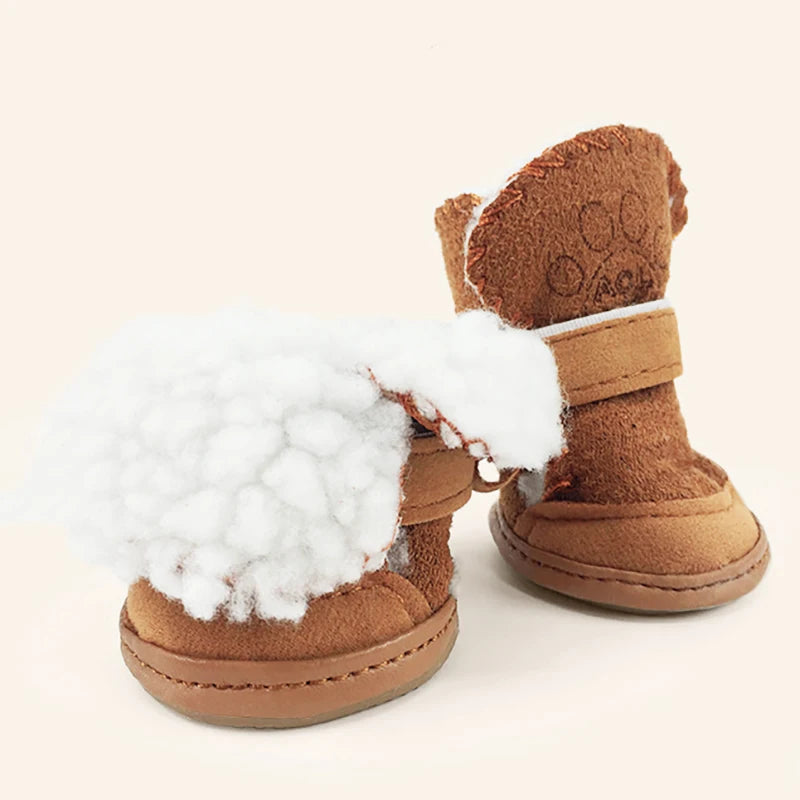 Pet Dog Winter Shoes Snow Booties Socks Waterproof Rubber Anti-slip Shoes For Small Medium Dogs Cats Puppies Footwear Pet Shoes